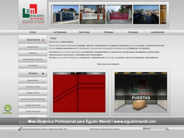 Página web dinámica profesional para EguzkiMendi