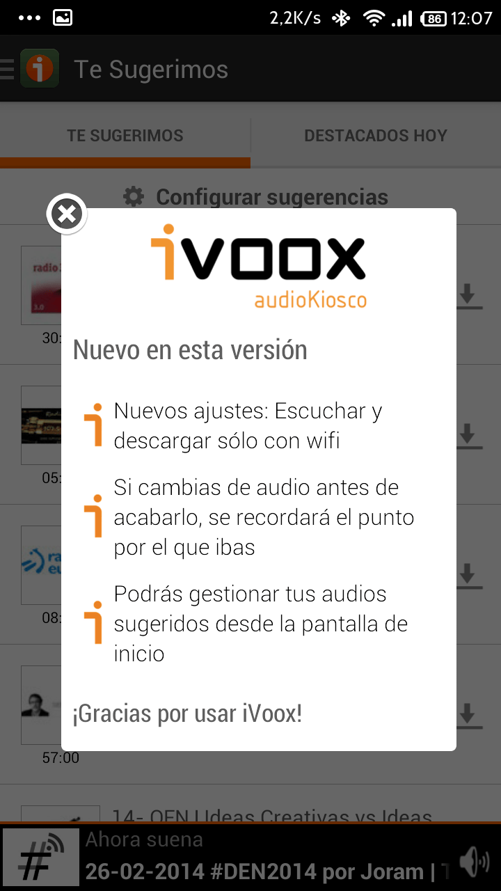 Ahora iVoox permite hacer 'resume', descargas sólo Wifi y más