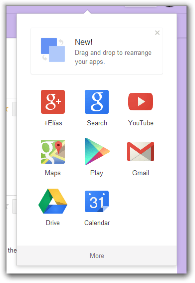 Ahora Google te permite ordenar el menú de apps de la barra de herramientas de sus servicios