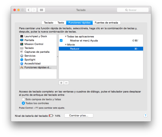 OS X El Capitan: Crear funciones rápidas de teclado para las apps