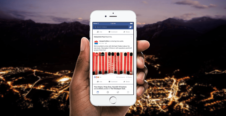 La aplicación de Facebook ahora te permite hacer emisiones en directo solo de audio