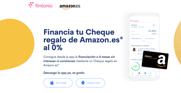 Financia tus compras de Amazon sin intereses con Fintonic