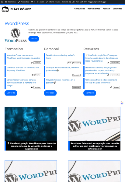 Archives de etiquetas WordPress dinámicos por categorías de los posts