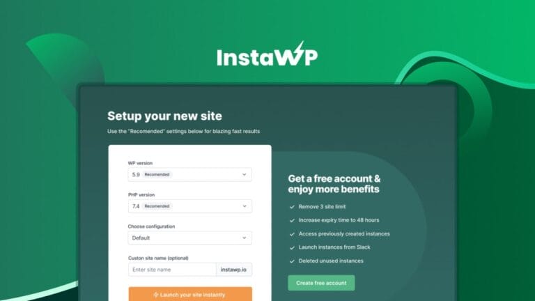 instaWP, otro servicio para crear WordPress de pruebas para testear